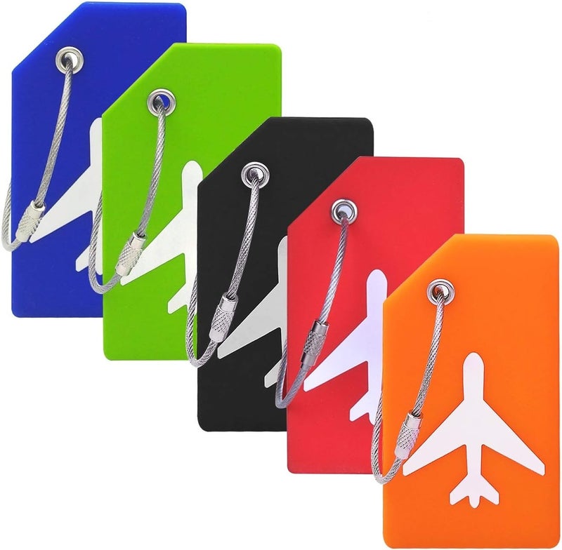 Ovener 5Pack Silicone Luggage Tag with Name ID Card Perfect to Quickly Spot Luggage Suitcase by - Image 1